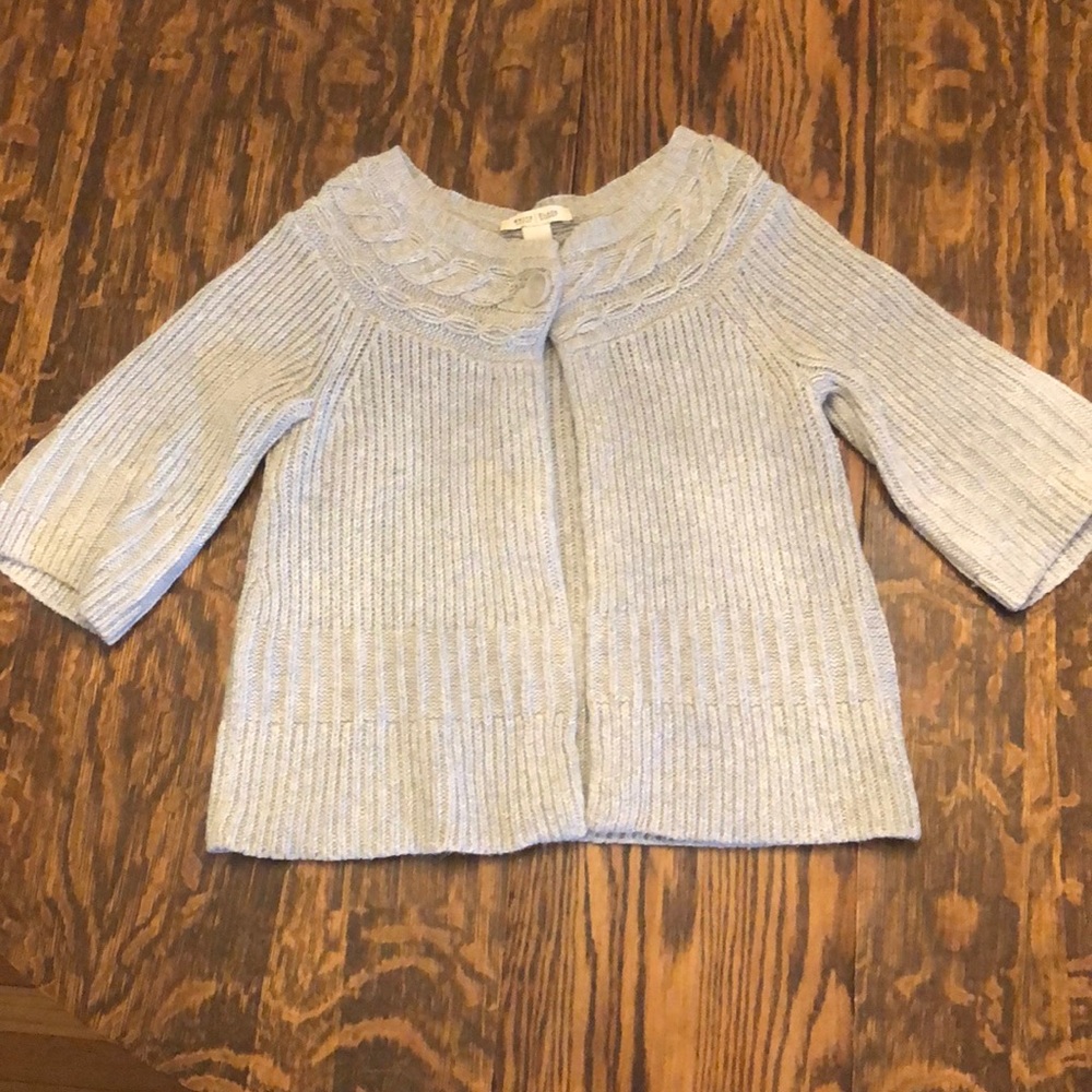 White & Black cropped grey sweater